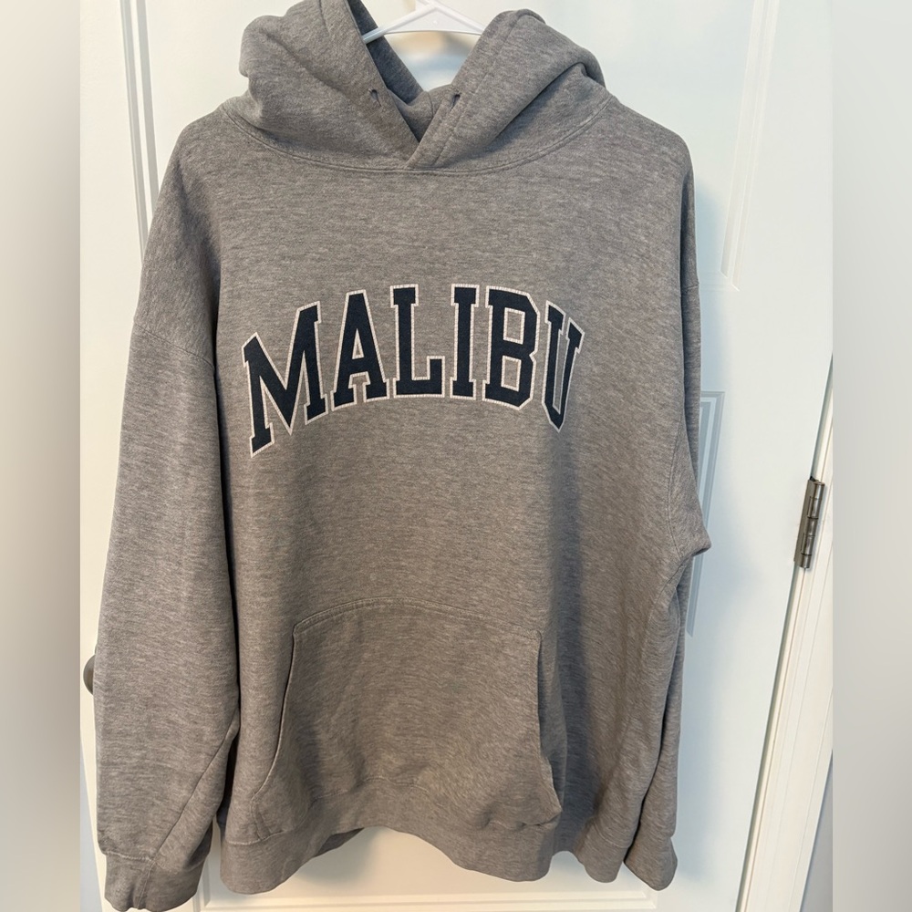 Brandy Melville Gray Malibu Hoodie Sweatshirt